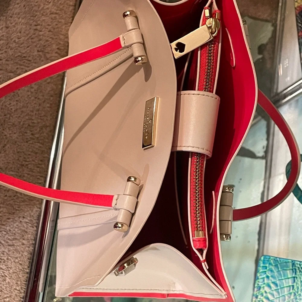 Elodie satchel/crossbody cream/hot pink - Picture 9 of 14